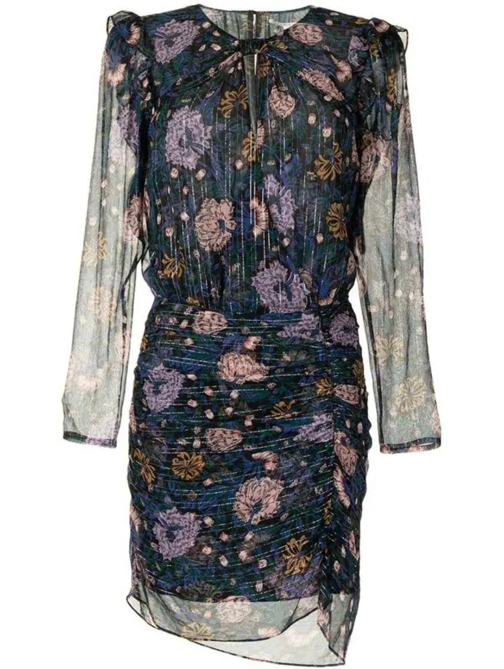 Veronica Beard Peppa Floral Metallic Silk Ruched Mini Dress Women's Size 8 Event - Picture 13 of 13